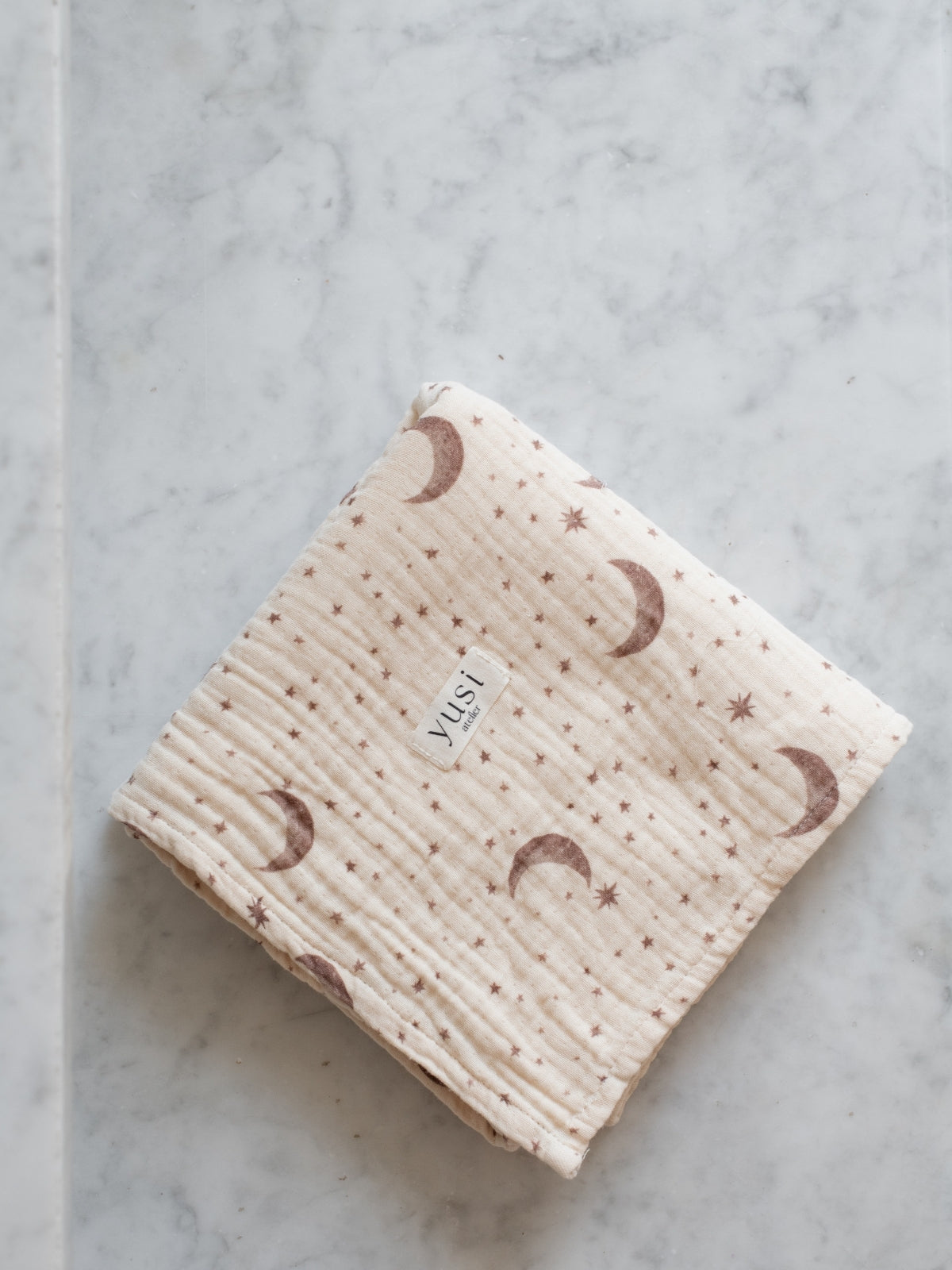 4-Layer Organic Muslin Swaddle Moon and Stars