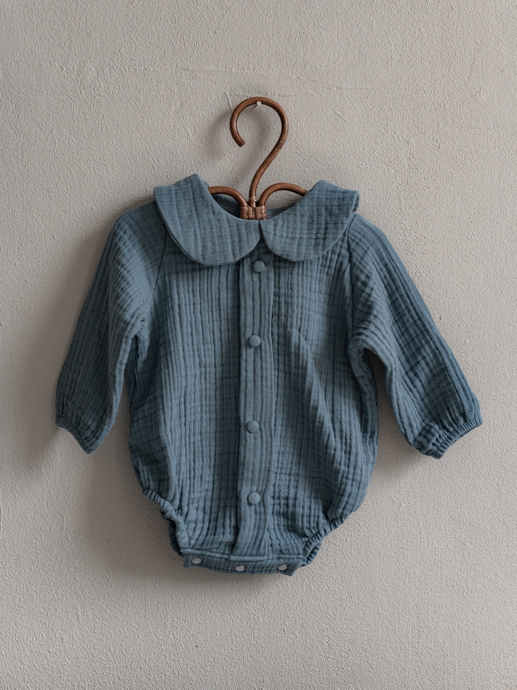 Petrol Blue Muslin Romper and Hat