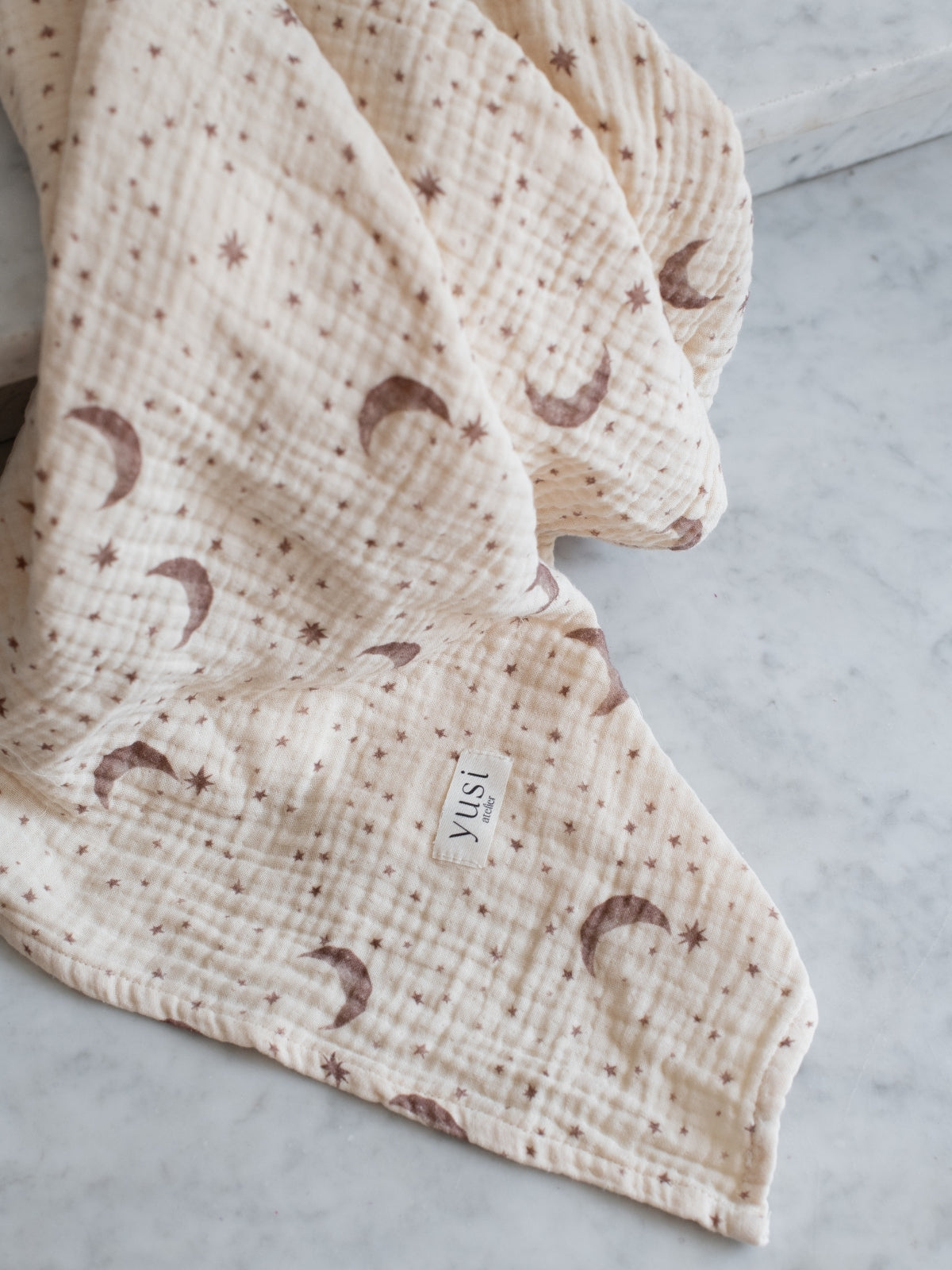 4-Layer Organic Muslin Swaddle Moon and Stars