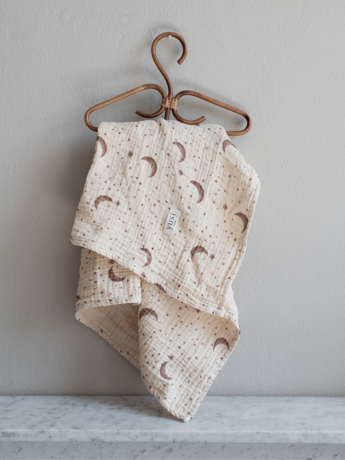 4-Layer Organic Muslin Swaddle Moon and Stars