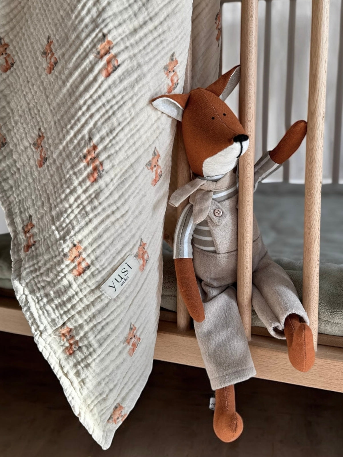 4-Layer Organic Muslin Swaddle Little Fox