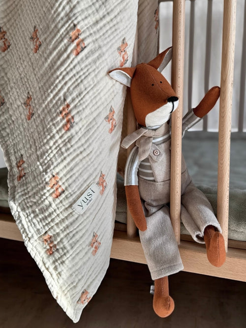 4-Layer Organic Muslin Swaddle Little Fox
