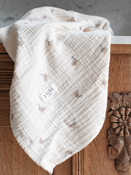 4-Layer Organic Muslin Swaddle Little Duck