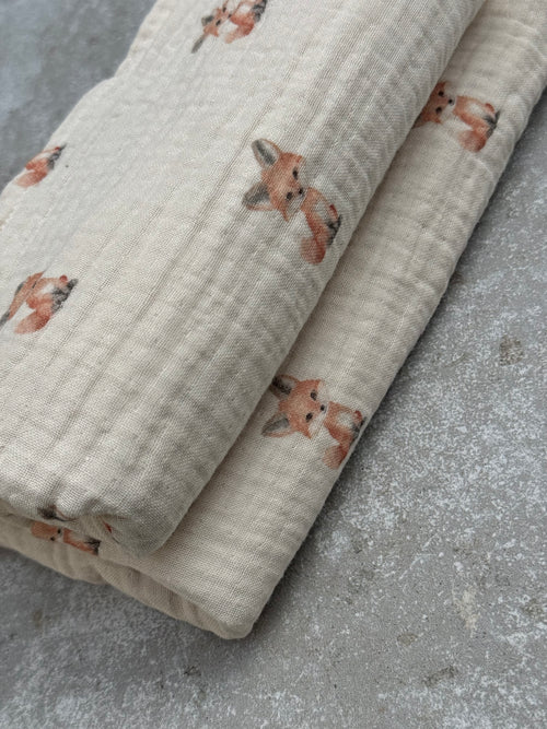 4-Layer Organic Muslin Swaddle Little Fox